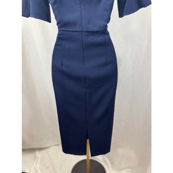Maggy London Navy Flutter Sleeve Sheath Dress – Size 6 - Picture 10 of 15